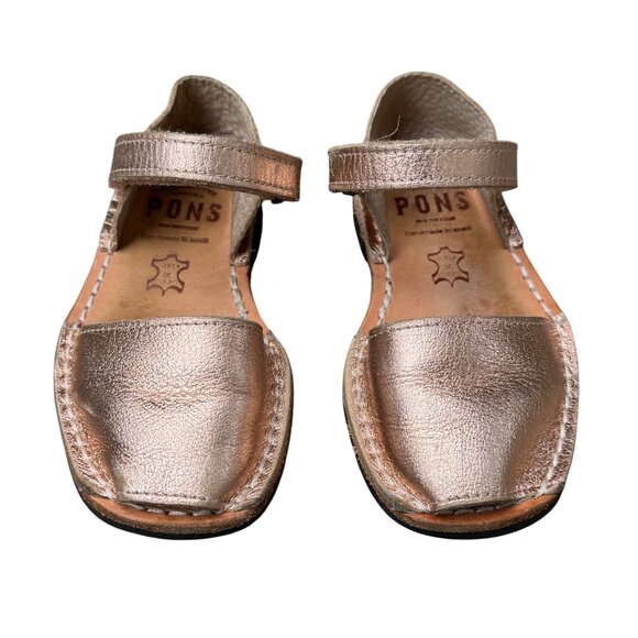 PONS Frailera Style Avarca Shoes Girls 26 EU 9.5 US Metallic Rose Gold Sandals - Picture 1 of 9